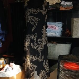 Chic Black and Gold Maxi Dress